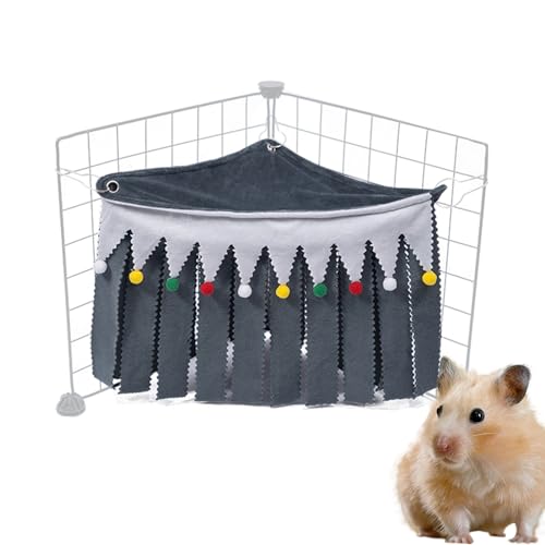 Shurzzesj Eckversteck für kleine Tiere, Fleece-Schlafbett, gemütliche Hamster-Hängematte – Meerschweinchen-Käfigzubehör, Peekaboo-Spielzeug für fliegende Eichhörnchen, Igel, Rennmäuse, waschbar von Shurzzesj