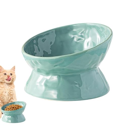 Shurzzesj Erhöhter Katzen-Wassernapf, Keramik-Katzenfutter- und Wassernäpfe, Anti-Kipp-Haustierfutter, breiter Katzenfutternapf für Katzen, Hunde, Haustiere von Shurzzesj