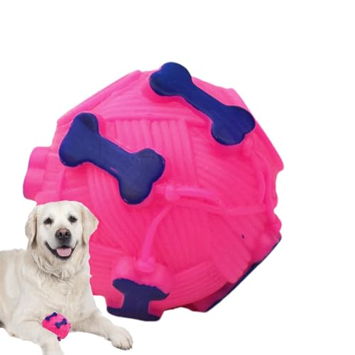 Shurzzesj Leckerli-Spender für Hunde, interaktiver Quietschender Leckerli-Spender, Ball für Hundefutter, Welpen-Puzzle, langsamer Fütterung, Hundetraining Quietschball von Shurzzesj