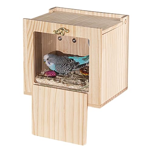 Shurzzesj Nistkasten für Sittiche, Nistkasten für Nymphensittiche, Große Vogelzuchtbox, Transparenter Acryl-Vogelkasten aus Holz für Nymphensittiche, Nymphensittiche, Papageien, die Sich paaren, von Shurzzesj