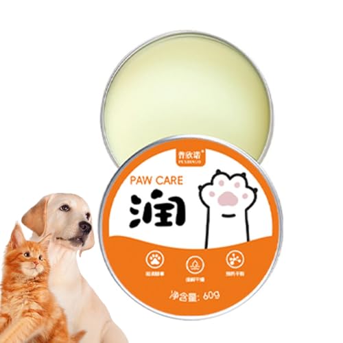 Shurzzesj Pfotenbalsam für Haustiere, 60 g, natürliche Creme zur Reparatur von Pfotentrockenheit, botanische Haustierfüße, Hautpflegezubehör für Kätzchen, große Hunde, Welpen, mittelgroße Hunde von Shurzzesj