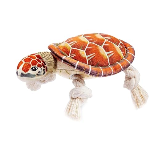 Shurzzesj Sea Turtle Hundespielzeug, Meeresschildkröte, quietschendes Zahnspielzeug, multifunktionales Haustier-Bissspielzeug, weiches Stofftier für Zahnreinigung, Bewegung, Spielen, Entspannen von Shurzzesj