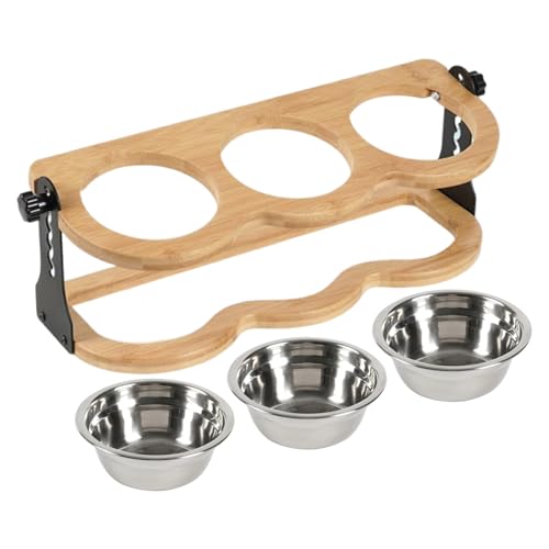 Erhöhte Futternäpfe für Hunde, erhöhter Futterbehälter, Futterstation mit 3 Edelstahlplatten, geneigtes Geschirr-Set, Wasser-Futterstation, Haustierzubehör für kleine Katzen, Welpen Erhöhte Futternäpfe für Hunde, erhöhter Futterbehälter, Futterstation mit 3 Edelstahlplatten, geneigtes Geschirr-Set, Wasser-Futterstation, Haustierzubehör für kleine Katzen, Welpen von Shxupjn