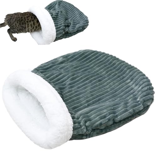 Shxupjn Katzen-Winterschlafsack, abnehmbare Bettmatte für Katzen, Wärmekissen, wärmendes Katzenbett, Haustier-Schlafbett, waschbar, für Camping, Wandern von Shxupjn