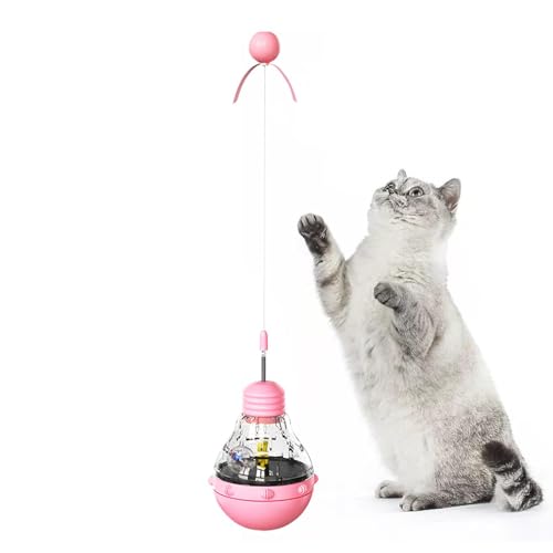 Shxupjn Katzenfutterspender Spielzeug - Kitten Feeder Spielzeug mit Teaser Zauberstab und LED-Licht | Kätzchen Anreicherung Spielzeug, interaktiver Ball Katze Puzzle Feeder für Indoor-Katzen von Shxupjn