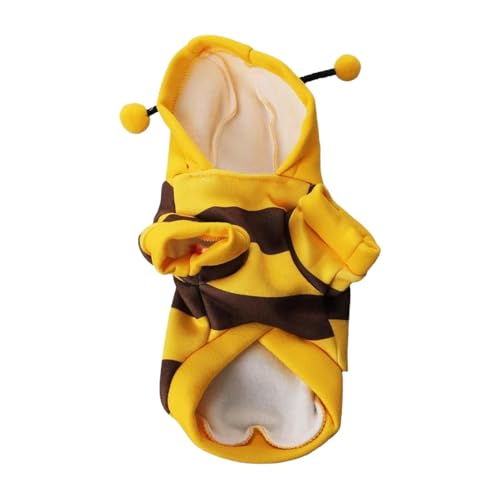 Shxupjn Pet Bee Halloween-Kostüm, Halloween-Kostüm, Hunde-Bienen-Hoodies – Haustier-Halloween, Weihnachten, Cosplay-Kleid mit Kapuze für kleine, mittelgroße Haustiere von Shxupjn