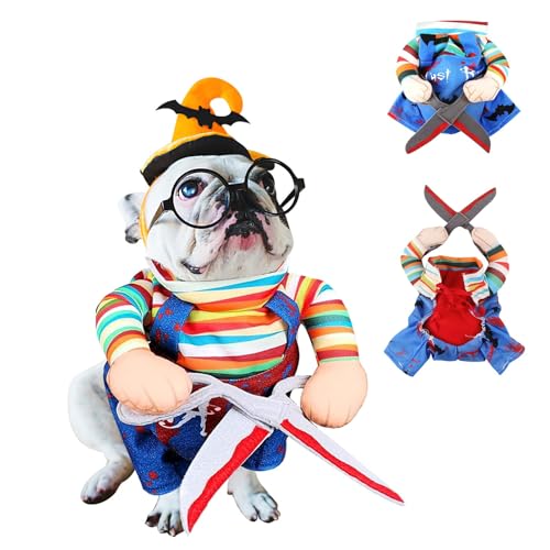 Shyllin Hund Halloween Hundekleidung, Hundekostüm, Pet Costume, Lustiges Haustier Kostüm, Haustier Schreckliches Kostüm, Halloween-Cosplay-Kleidung für Hunde,Werwandlungskostüm (L) von Shyllin