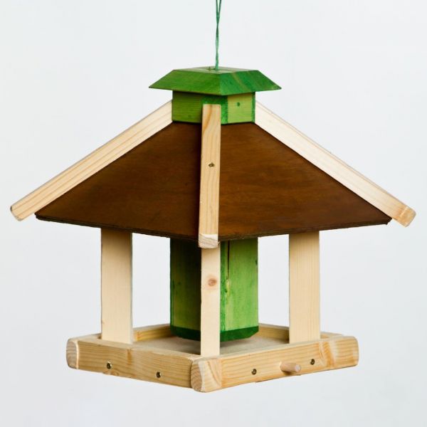 SICA Futterhaus "Halsbek" zum Aufhängen, Vogelhaus mit Silo 27x27x30cm von Sica