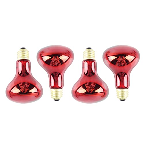 Sichuny 100W 4 Pack Infrarot WäRme Lampe GlüHbirne Rot Licht GlüHbirne für Eidechsen Bartagamen Chamäleons Schlangen Reptilien & Amphibien 220V von Sichuny