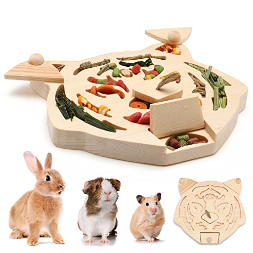 Holz-Anreicherung, Futtersuche Spielzeug für kleine Haustiere, interaktives Verstecken, Leckereien, Puzzle, Kaninchenspielzeug, kleine Tierspielzeug, geistige Stimulation, Ratten, Chinchilla von Sieral