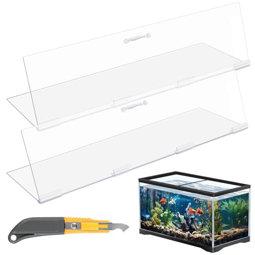 Sieral Aquarium-Deckel, Polycarbonat-Überdachung, 2-teiliges Set, Aquarium-Abdeckung mit Griff, Deckel für Aquarien, mit Mittelstrebe und Hakenmesser (transparent, 121,9 x 45,7 cm) von Sieral