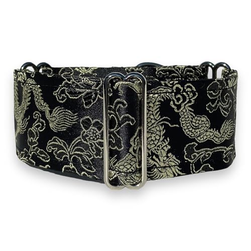 SightHound Gang Martingale-Hundehalsband für Windhunde, Saluki, Whippet & andere Rassen mit ähnlichem Halsumfang von 5,1 cm breit (35,6 cm - 45,7 cm) - Schwarz von SightHound Gang