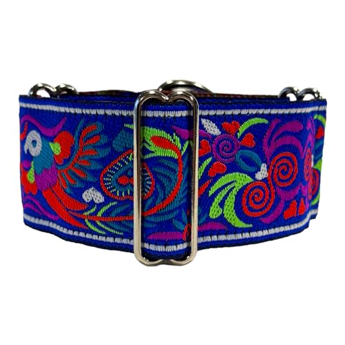 SightHound Gang Martingale Hundehalsband für Windhunde, Saluki, Whippet und andere Rassen mit ähnlichem Hals, 5,1 cm breit, Blau L 35,6 cm - 45,7 cm von SightHound Gang