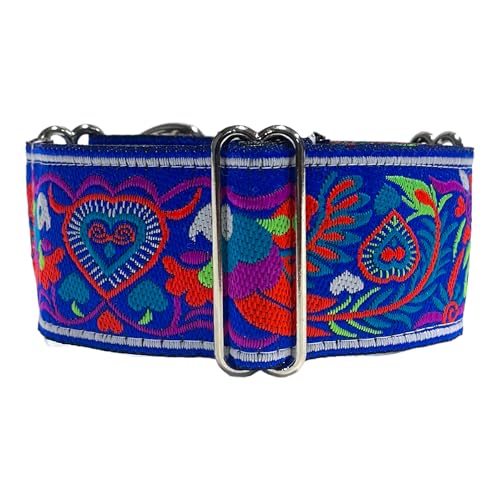 SightHound Gang Martingale Hundehalsband für Windhunde, Saluki, Whippet und andere Rassen mit ähnlichem Hals, 5,1 cm breit, Blau M 27,9 cm - 35,6 cm von SightHound Gang