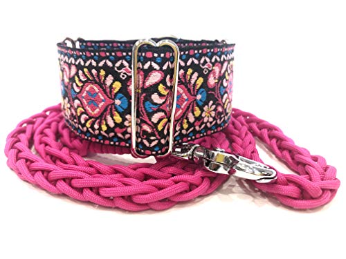 SightHound Gang Martingale Hundehalsband und Leine, Set für Windhunde, Saluki, Whippet, Galgo und andere Rassen mit ähnlichem Hals, 5,1 cm breit, 35,6 cm - 45,7 cm von SightHound Gang