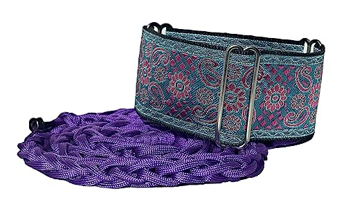 SightHound Gang Martingale Hundehalsband und Leine, Set für Windhunde, Saluki, Whippet und andere Rassen mit ähnlichem Hals, 5,1 cm breit (L 35,6 cm - 45,7 cm und Leine Set) von SightHound Gang