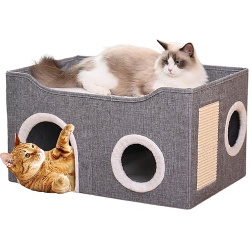 Große Katzenbetten, Katzenbetten für Indoor-Katzen, Kratzunterlage, Katzenhaus, Katzenwürfel, Katzenhöhle, Katzenhöhlen und Häuser für mehrere kleine Haustiere, große Kätzchen, Welpen, Kaninchen von Sightday