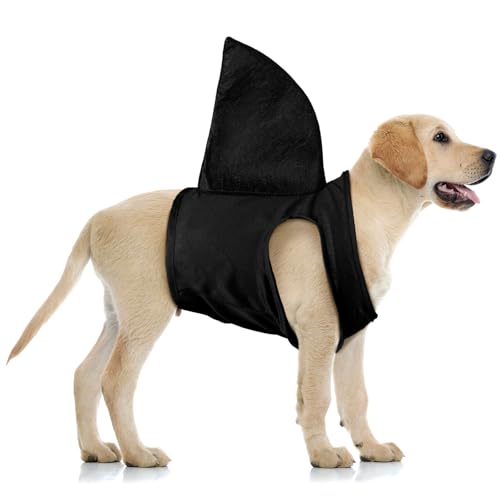 SilTriangle Black Shark Dog Costume Shark Halloween Dog Costumes Dog Sea Creature Costume Length 9.8 Inches Waist Circumference 9.8 Inches Shark Dog Outfits von SilTriangle