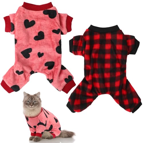 SilTriangle Hunde-Pyjama, weicher Hunde-Pyjama, warmer Welpen-Pyjama, Welpen, Weihnachtsanzug, kleiner Hundepullover, niedlich, klein, für Weihnachten, Winter, Hundekleidung, 2 Stück von SilTriangle