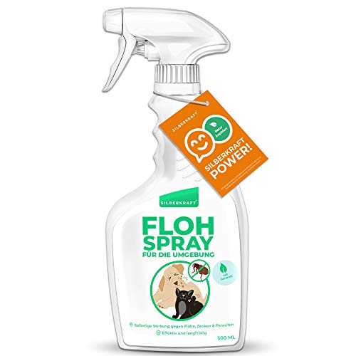 Silberkraft Flohspray, Umgebungsspray, Floh-Spray 500 ml - Flohspray für die Umgebung - ideales Anti-Floh-Mittel gegen Flöhe, Zecken, Parasiten von Silberkraft