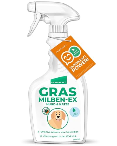 Silberkraft Grasmilben Spray für Hunde 500 ml - Grasmilben-Ex Spray - Linderung bei Juckreiz - gegen Milben, Parasiten, Ungeziefer (500 ml) von Silberkraft