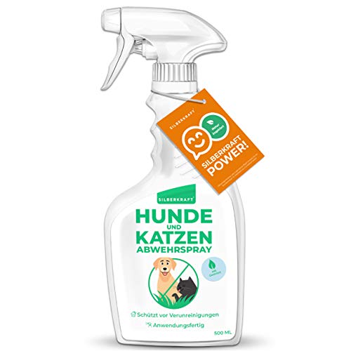 Silberkraft Hunde und Katzenabwehr Spray 500 ml - Spray zur Abwehr & Bekämpfung - Hunde und Katzenvertreiber zum Vertreiben und bekämpfen, Fernhaltespray - Granulat, Gitter und Ultraschall Alternative von Silberkraft