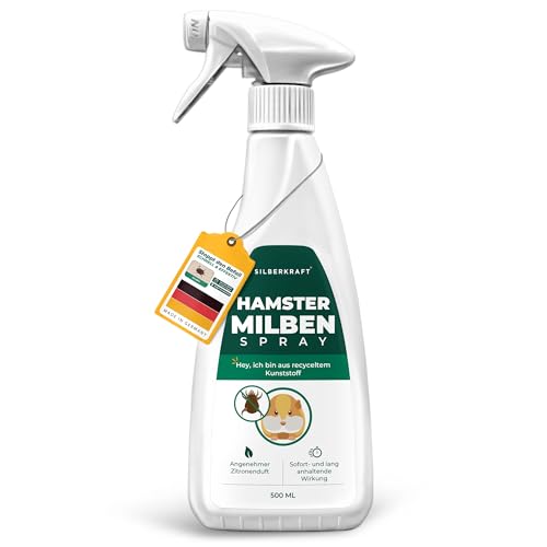 Silberkraft Milbenspray Hamster 500 ml, zuverlässiger Milbenschutz für Hamster und andere Nagetiere, effizientes und garantiert hilfreiches Anti-Milben-Mittel von Silberkraft