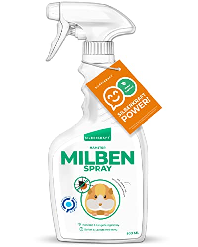 Silberkraft Milbenspray Hamster 500 ml, zuverlässiger Milbenschutz für Hamster und andere Nagetiere, effizientes und garantiert hilfreiches Anti-Milben-Mittel von Silberkraft