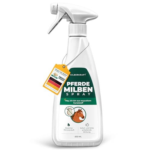 Silberkraft Milbenspray Pferde 500 ml, zuverlässiger Milbenschutz für Pferde, nützliche Parasitenabwehr, effizientes und garantiert hilfreiches Anti-Milben-Mittel von Silberkraft