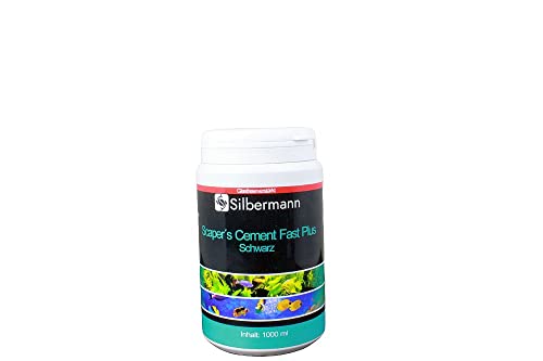 Silbermann Scaper´s Cement Fast Plus, Aquarienzement, Aquarienmörtel, Riffmörtel (1200 g, schwarz) von Silbermann