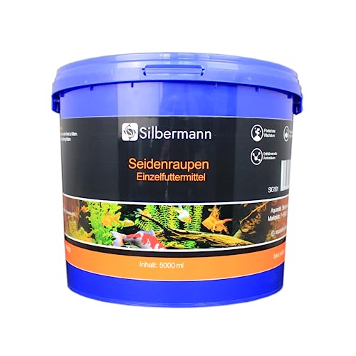 Silbermann Seidenraupen - Ergänzungsfutter und Delikatesse für große Teichfische wie Koi und Reptilien (5000 ml) von Silbermann