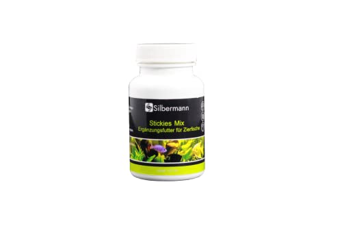 Silbermann Stickies Mix - an der Aquarienscheibe haftende Futtertabletten als Ergänzungsfutter mit Spirulina Astaxanthin Holz und Knoblauch (120 ml) von Silbermann