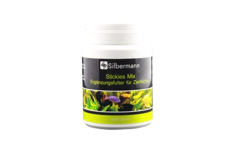 Silbermann Stickies Mix - an der Aquarienscheibe haftende Futtertabletten als Ergänzungsfutter mit Spirulina Astaxanthin Holz und Knoblauch (250 ml) von Silbermann