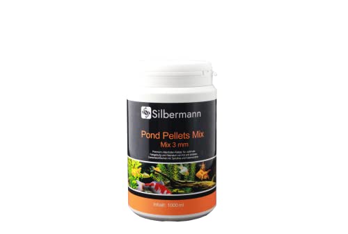 Silbermann Teichfutter Pellets - schwimmendes Hauptfutter für Teichfische (1000 ml, gemischt 3 mm) von Silbermann