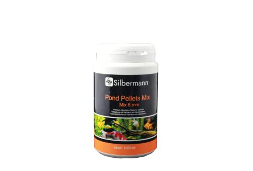 Silbermann Teichfutter Pellets - schwimmendes Hauptfutter für Teichfische (1000 ml, gemischt 6 mm) von Silbermann