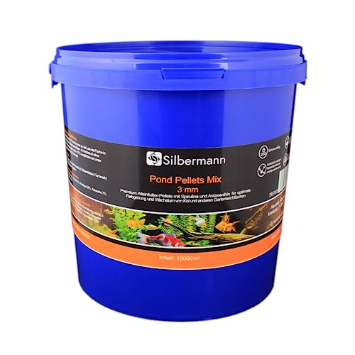 Silbermann Teichfutter Pellets - schwimmendes Hauptfutter für Teichfische (10000 ml, gemischt 3 mm) von Silbermann