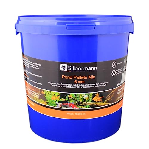 Silbermann Teichfutter Pellets - schwimmendes Hauptfutter für Teichfische (10000 ml, gemischt 6 mm) von Silbermann