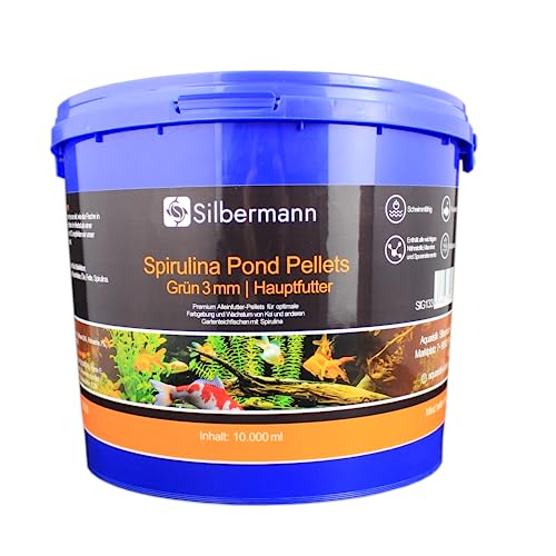 Silbermann Teichfutter Pellets - schwimmendes Hauptfutter für Teichfische (10000 ml, grün 3 mm) von Silbermann