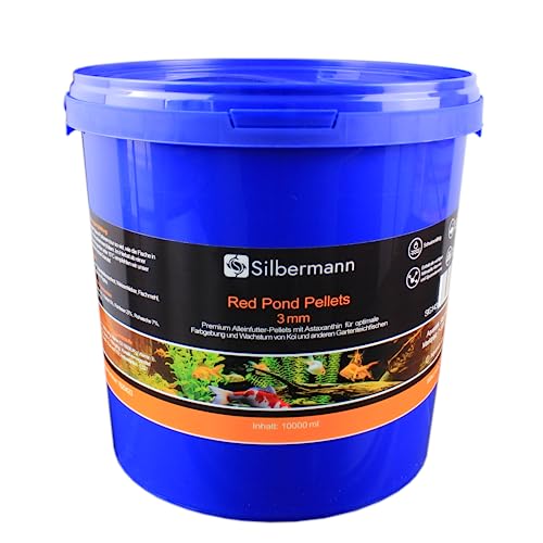 Silbermann Teichfutter Pellets - schwimmendes Hauptfutter für Teichfische (10000 ml, rot 3 mm) von Silbermann