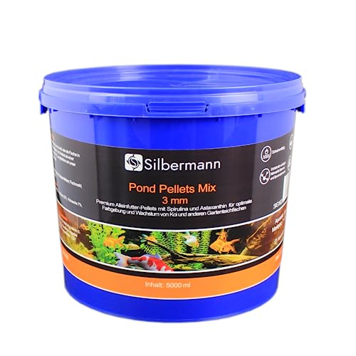 Silbermann Teichfutter Pellets - schwimmendes Hauptfutter für Teichfische (5000 ml, gemischt 3 mm) von Silbermann