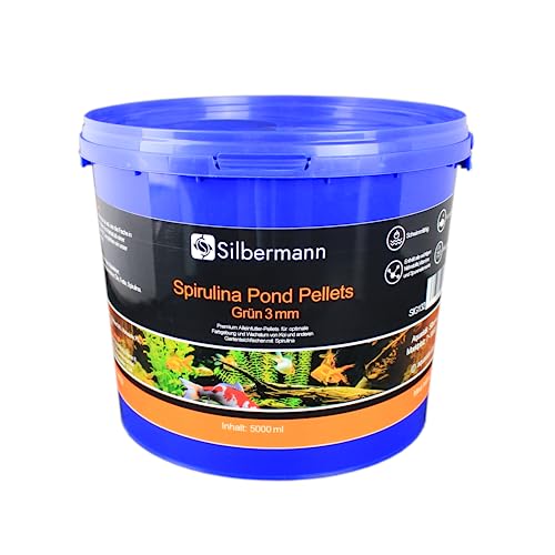 Silbermann Teichfutter Pellets - schwimmendes Hauptfutter für Teichfische (5000 ml, grün 3 mm) von Silbermann