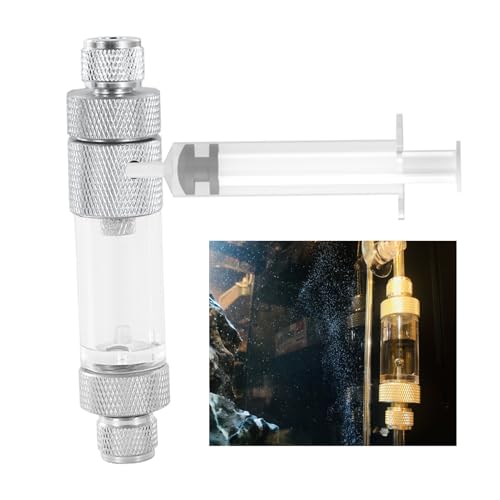 Silkwish CO2 Blasenzähler Aquarium mit Rückschlagventil und Wasserinjektor - CO2 Druckminderer Regulator Luftpumpenzubehör für Aquarium, zum Ermitteln der Menge an CO2 Zugabe - Doppelkopf von Silkwish