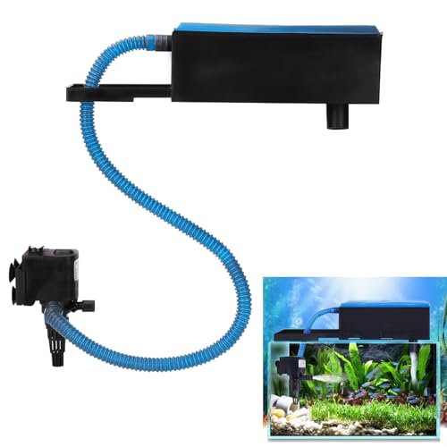 Silkwish Aquarium Oberen 3in1 Aquarienfilter, 800L/H 12W Aquarien Filter mit Wasserpumpe, Sauerstoff Belüftung Wave Maker, Aquarium Pumpe Filter für 100-200L Aquarium, für Aquarium und Hydroponik von Silkwish