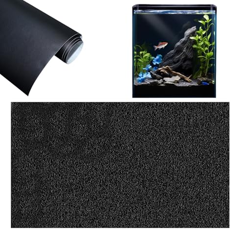 Statisch Haftender Aquariumhintergrund, 40 x 200CM Aquarium Folie Rückwand, Aquarium-Aufkleber-Hintergrund, Aquarium-Tapetendekorationen Schwarzer Hintergrund Für Aquarien von Silkwish