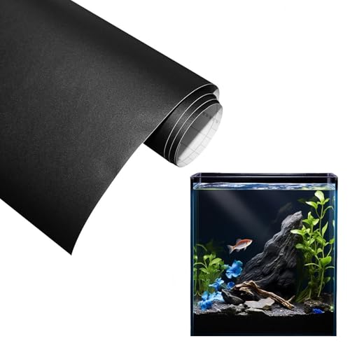 Statisch Haftender Aquariumhintergrund Schwarzer, 30 x 200CM Aquarium Folie Rückwand, Aquarium-Aufkleber-Hintergrund, Aquarium-Tapetendekorationen Für Aquarien von Silkwish