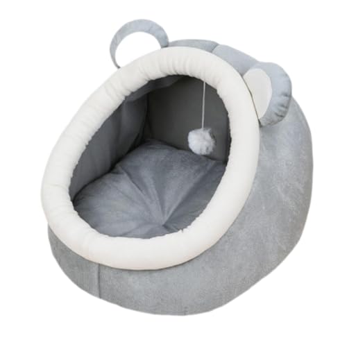 SilteD Gemütliches Plüsch-Katzenbett, süße Laternenform, abnehmbare, waschbare Matte, halbgeschlossenes Katzennest für den Innenbereich für Kätzchen, Welpen und Kaninchen, rutschfeste und wasserdichte von SilteD