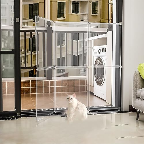 Haustier-Laufstall, Katzen-Laufstall DIY transparenter Welpen-Hunde-Laufstall tragbarer Hofzaun, Kleintierkäfig für Kaninchen, Meerschweinchen, Welpen (Farbe: 6 Stück) von SimKha