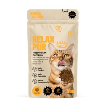 Simbaluna® Relax Pur Pulver 30g – Monatsration – Mit Magnesium & Tryptophan für Entspannung und Wohlbefinden Ihrer Katze von Simbaluna