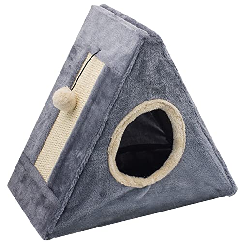 Kratzbaum für Katzen, Sisal mit Katzenspielzeug Kratzen Katzenkratzbaum Kratzsäule Kratzpsäulen Kätzchen Kleine Scratcher Plüschstange mit fußförmiger Basis für Entspannung und Schlaf der Katze,Farbe 4,24*45*20 CM von SimidunEUR