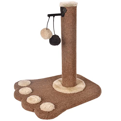 Kratzbaum für Katzen, Sisal mit Katzenspielzeug Kratzen Katzenkratzbaum Kratzsäule Kratzpsäulen Kätzchen Kleine Scratcher Plüschstange mit fußförmiger Basis für Entspannung und Schlaf der Katze,Farbe 1,39*41 CM von SimidunEUR